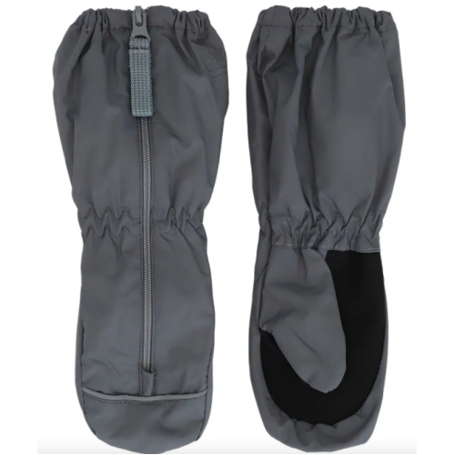 Calikids - Mitaines imperméables mi-saison à revers long avec fermeture éclair - Gris